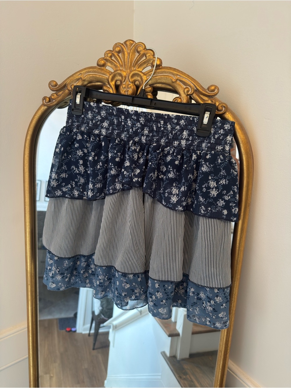 Maurices floral layered tiered skirt